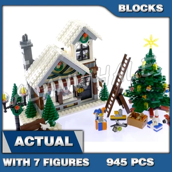 945 бр. Творчески Експерт Зимата Селски Магазин за Играчки Коледна Елха Дървена Пейка 36002 градивните елементи на Играчки, Съвместими С Модела на
