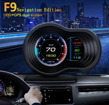 Автомобилна Система HUD БДС + GPS Умен Пълен LCD Дисплей с Навигационен Скоростомера Аларма Околния Светлина Система за Предупреждение за Превишаване на Скоростта