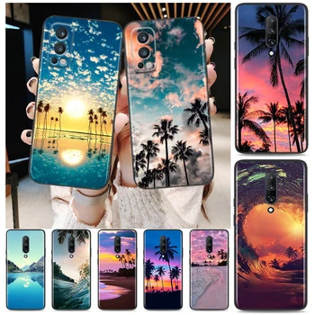 Летен Плаж на Залез слънце За OnePlus 9 9R Nord CE 2 N10 в n100 8T 7T 6T 5T 8 7 6 Pro Plus 5G Силиконов Калъф за телефон